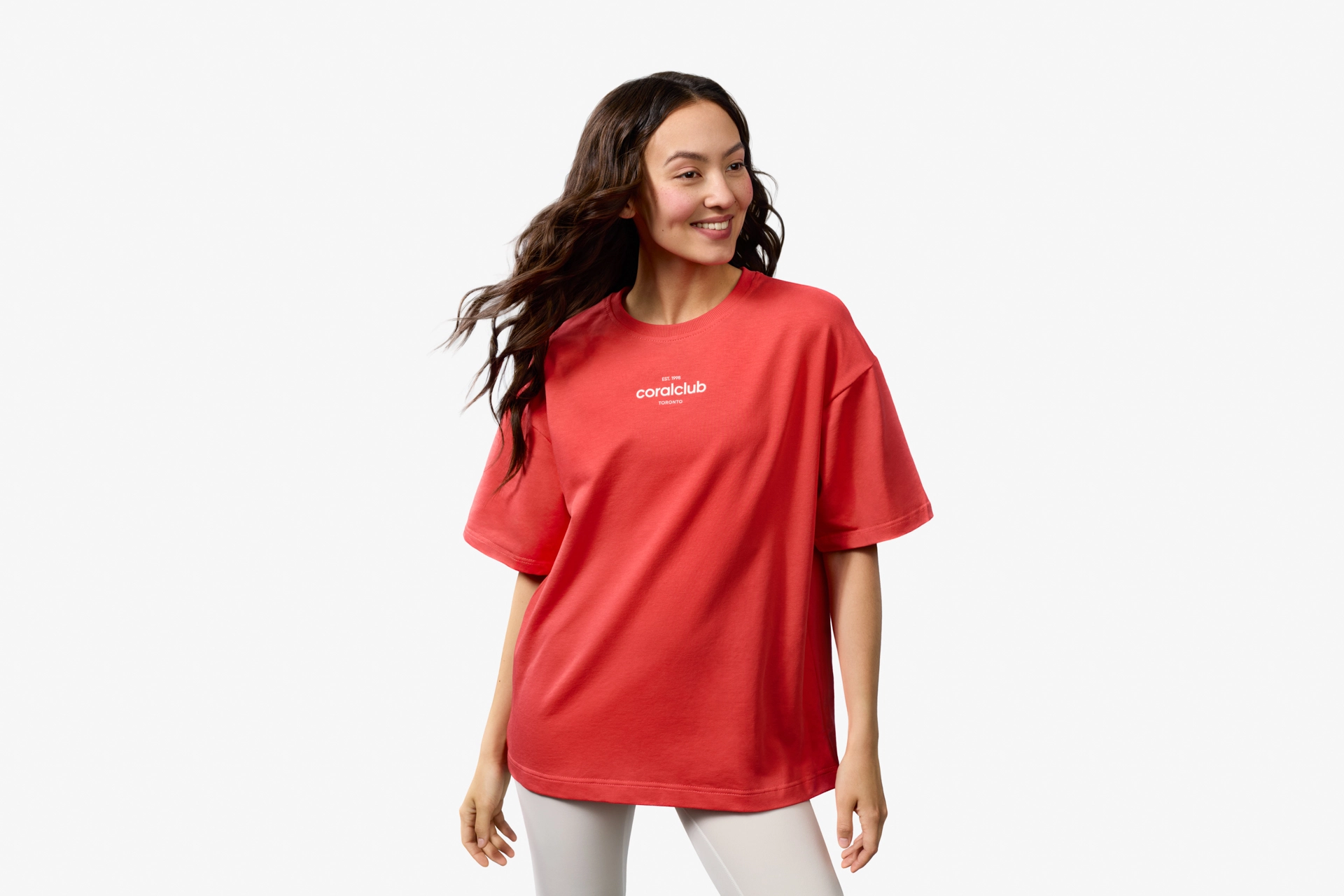 Camiseta oversize, coral