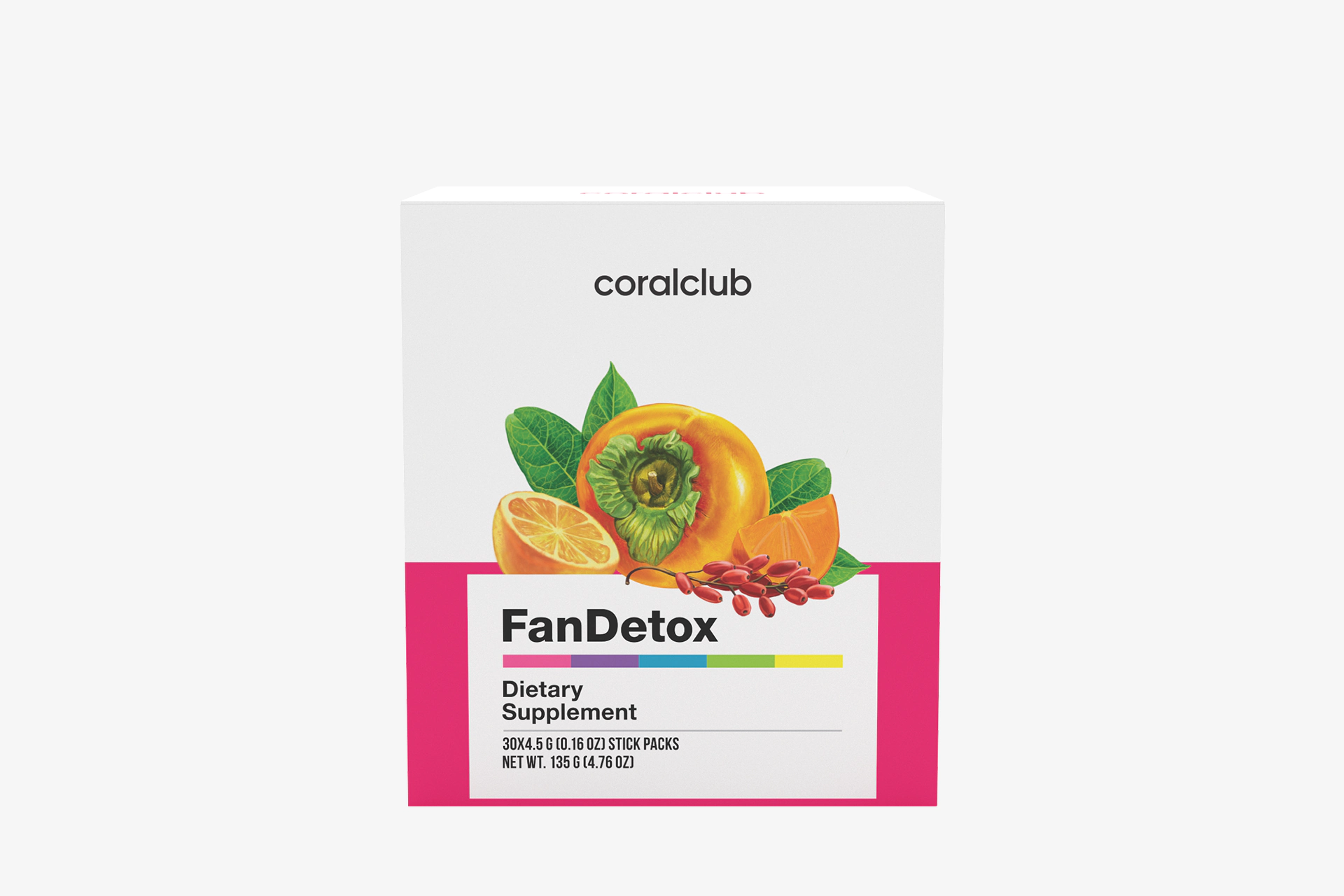 FanDetox – complemento alimenticio con azúcar y edulcorantes. Peso neto: 135 g.