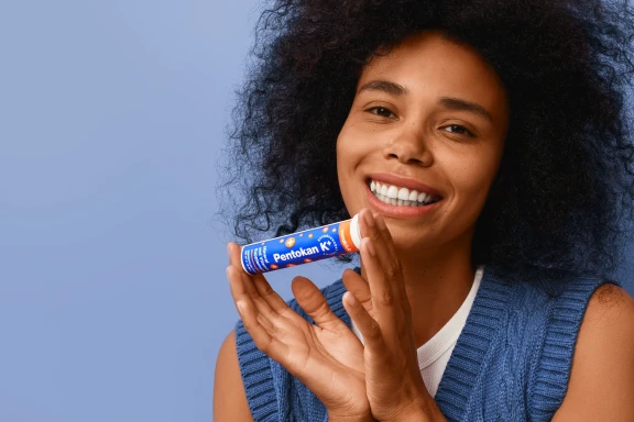 Pentokan K+ – complemento alimenticio con edulcorante. Peso neto: 50 g.