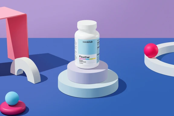 FlexiCor – complemento alimenticio. Peso neto: 89 g.